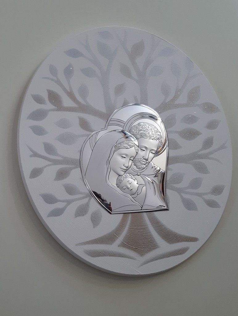 Quadro legno sacra famiglia argento Quadro legno sacra famiglia argento